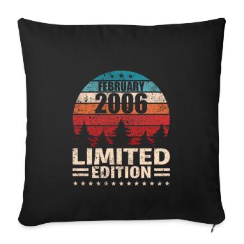 18th Birthday January Vintage 2006 Gift Idea - Sofa pillowcase 17,3'' x 17,3'' (45 x 45 cm) - black - Front