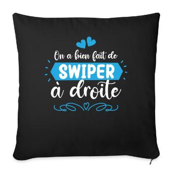Cadeau Saint Valentin Homme Humoristique Geek - Housse de coussin décorative 45 x 45 cm - noir - Devant