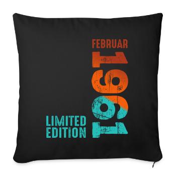 Édition limitée février 1961 légendaire depuis - Housse de coussin décorative 45 x 45 cm - noir - Devant