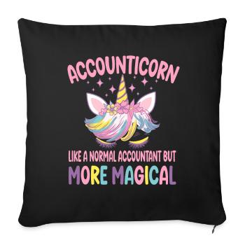 Accounticorn comme un comptable normal Cadeaux - Housse de coussin décorative 45 x 45 cm - noir - Devant