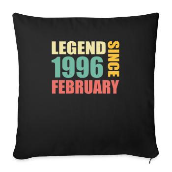 28th Birthday FEBRUARY Vintage 1996 Gift Idea - Sofa pillowcase 17,3'' x 17,3'' (45 x 45 cm) - black - Front