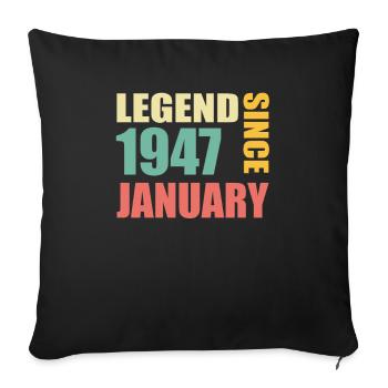 51. Geburtstag Dezember Jahrgang 1972 Vintage - Sofakissenbezug 45 x 45 cm - Schwarz - Vorne
