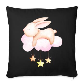 Schlafender Hase - Sofakissenbezug 45 x 45 cm - Schwarz - Vorne