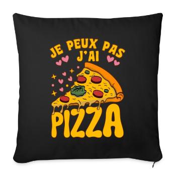 Je Peux Pas J'ai Pizza - Housse de coussin décorative 45 x 45 cm - noir - Devant