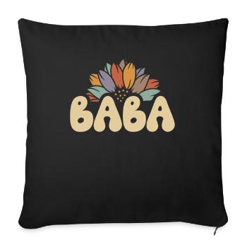 Baba Tournesol Drôle Grand-mère - Housse de coussin décorative 45 x 45 cm - noir - Devant