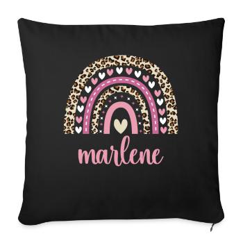 Marlene Regenbogen Name Geburtstag Marlene - Sofakissenbezug 45 x 45 cm - Schwarz - Vorne