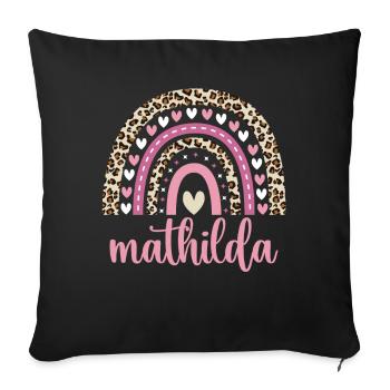 Mathilda Regenbogen Name Geburtstag Mathilda - Sofakissenbezug 45 x 45 cm - Schwarz - Vorne