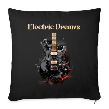 Electric Dreams Funny Quote Guitar Teacher - Sofa pillowcase 17,3'' x 17,3'' (45 x 45 cm) - black - Front