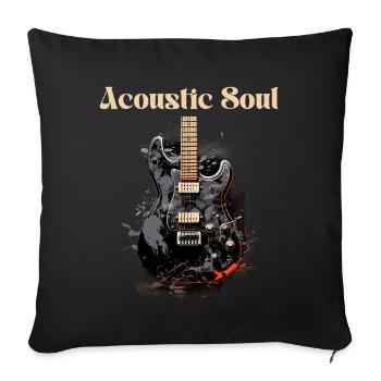Acoustic Soul Funny Quote Guitar Teacher - Sofa pillowcase 17,3'' x 17,3'' (45 x 45 cm) - black - Front