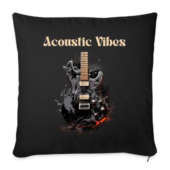 Acoustic Vibes Funny Quote Guitar Teacher - Sofa pillowcase 17,3'' x 17,3'' (45 x 45 cm) - black - Front