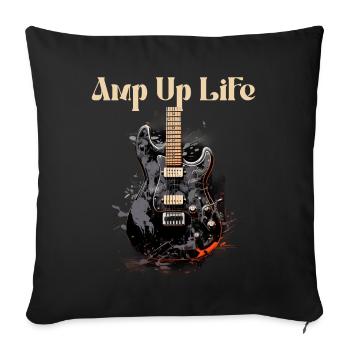 Amp Up Life Funny Guitar Teacher Zitat - Sofakissenbezug 45 x 45 cm - Schwarz - Vorne