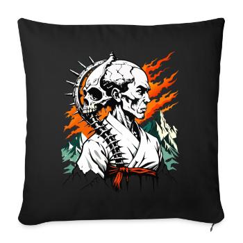 Karate Master Skull // Karate Skull FS0025 - Sofa pillowcase 17,3'' x 17,3'' (45 x 45 cm) - black - Front