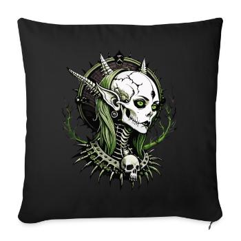 Crâne d’elfe des bois // Totenkopf Waldelfe / Elf FS0050 - Housse de coussin décorative 45 x 45 cm - noir - Devant