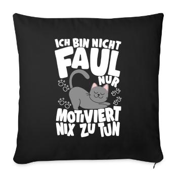Cat Fans Motivated To Do Nothing Funny - Sofa pillowcase 17,3'' x 17,3'' (45 x 45 cm) - black - Front