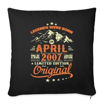 April 2007 Birthday Gift 2007 Legends April - Sofa pillowcase 17,3'' x 17,3'' (45 x 45 cm) - black - Front