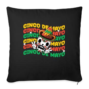 Retro Vintage Cinco De Mayo Muertos Taco Sombrero - Sofa pillowcase 17,3'' x 17,3'' (45 x 45 cm) - black - Front