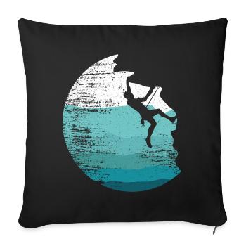 Mur rétro d’escalade Boulder Bouldering - Housse de coussin décorative 45 x 45 cm - noir - Devant
