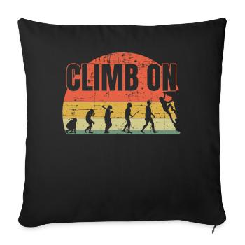 Climb On Wall Climbing Boulder Bouldering - Sofa pillowcase 17,3'' x 17,3'' (45 x 45 cm) - black - Front