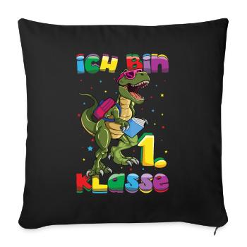 I am 1st grade dinosaur enrollment - Sofa pillowcase 17,3'' x 17,3'' (45 x 45 cm) - black - Front