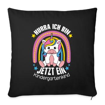 Kindergarten hooray, I'm a one now - Sofa pillowcase 17,3'' x 17,3'' (45 x 45 cm) - black - Front