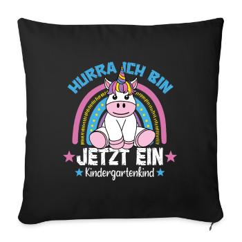 Kindergarten hooray, I'm a one now - Sofa pillowcase 17,3'' x 17,3'' (45 x 45 cm) - black - Front