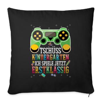 Bye bye kindergarten I'm playing first class now - Sofa pillowcase 17,3'' x 17,3'' (45 x 45 cm) - black - Front
