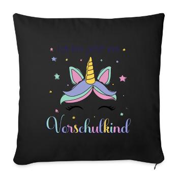 I'm a preschooler unicorn now - Sofa pillowcase 17,3'' x 17,3'' (45 x 45 cm) - black - Front