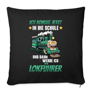 Je vais à l’école de temps en temps, puis je vais - Housse de coussin décorative 45 x 45 cm - noir - Devant