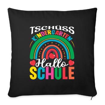 Enrolment Bye Bye Kindergarten Hello School - Sofa pillowcase 17,3'' x 17,3'' (45 x 45 cm) - black - Front