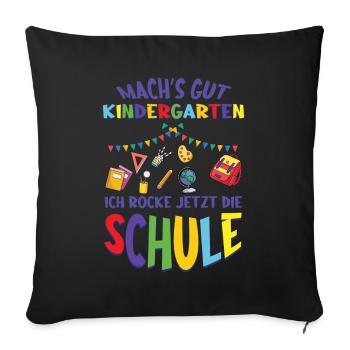 Enrollment Take care Kindergarten I rock the - Sofa pillowcase 17,3'' x 17,3'' (45 x 45 cm) - black - Front