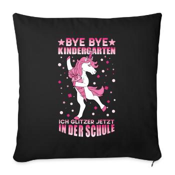 Bye Bye Inscription à l’école maternelle Je brille maintenant - Housse de coussin décorative 45 x 45 cm - noir - Devant