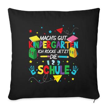 Prends soin de la maternelle Je suis à l’école maintenant - Housse de coussin décorative 45 x 45 cm - noir - Devant
