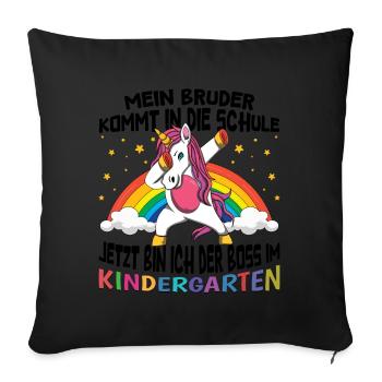 Enrolment Brother Kindergarten Unicorn - Sofa pillowcase 17,3'' x 17,3'' (45 x 45 cm) - black - Front