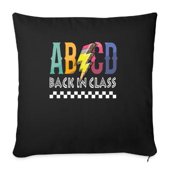 Einschulung ABCD Back In Class Erster Schultag - Sofakissenbezug 45 x 45 cm - Schwarz - Vorne