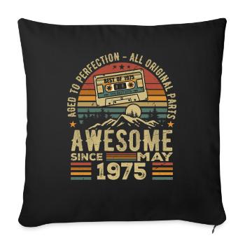 1978, Rétro 1978, millésime mai 1978, légendaire d - Housse de coussin décorative 45 x 45 cm - noir - Devant