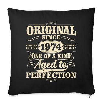Original Since 1974 Vintage Birthday Gift - Sofa pillowcase 17,3'' x 17,3'' (45 x 45 cm) - black - Front