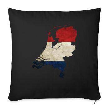 Netherlands - national border in national flag - Sofa pillowcase 17,3'' x 17,3'' (45 x 45 cm) - black - Front