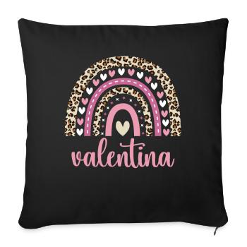 Valentina Regenbogen Name Geburtstag Valentina - Sofakissenbezug 45 x 45 cm - Schwarz - Vorne