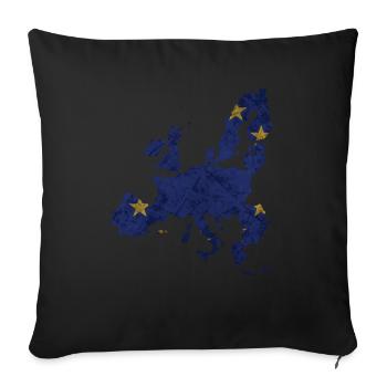 Europe - national border in national flag - Sofa pillowcase 17,3'' x 17,3'' (45 x 45 cm) - black - Front