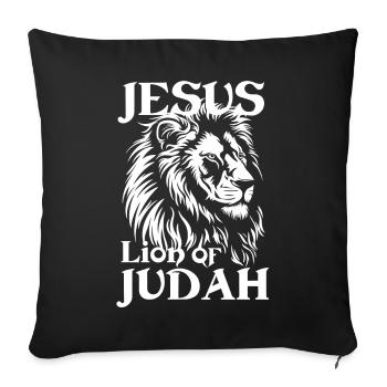 Jesus Christus Löwe von Judah Christ Lion de Juda - Housse de coussin décorative 45 x 45 cm - noir - Devant