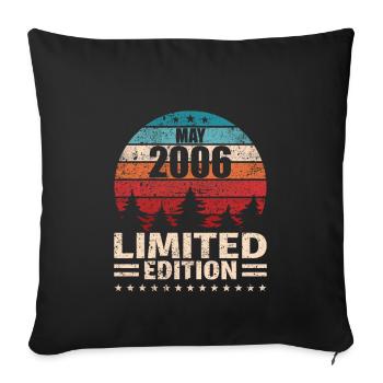 18th Birthday May Vintage 2006 Gift Idea - Sofa pillowcase 17,3'' x 17,3'' (45 x 45 cm) - black - Front