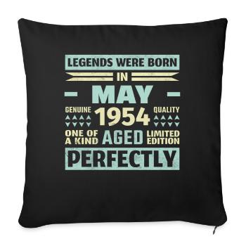 70th Birthday May Vintage 1954 Gift Idea - Sofa pillowcase 17,3'' x 17,3'' (45 x 45 cm) - black - Front
