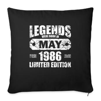 38th Birthday May Vintage 1986 Gift Idea - Sofa pillowcase 17,3'' x 17,3'' (45 x 45 cm) - black - Front