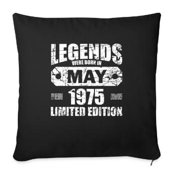 49th Birthday May Vintage 1975 Gift Idea - Sofa pillowcase 17,3'' x 17,3'' (45 x 45 cm) - black - Front