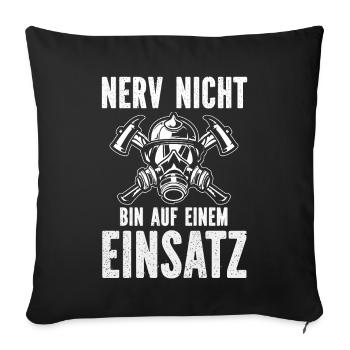 Tshirt pompier pompier pompier pompier 112 - Housse de coussin décorative 45 x 45 cm - noir - Devant