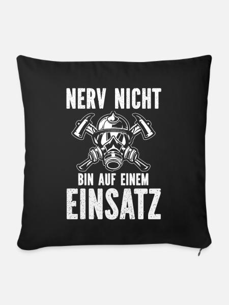 Feuerwehr Tshirt Firefighter Feuerwehrmann 112 - Sofakissenbezug 45 x 45 cm - Schwarz
