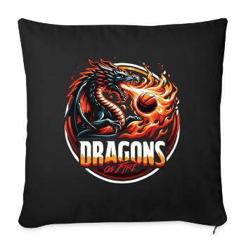 Dragons on Fire Basketball - Sofakissenbezug 45 x 45 cm - Schwarz - Vorne