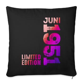 Edition limitée juin 1951 Légendaire depuis juin 1951 - Housse de coussin décorative 45 x 45 cm - noir - Devant