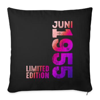 Edition limitée juin 1955 Légendaire depuis juin 1955 - Housse de coussin décorative 45 x 45 cm - noir - Devant