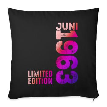 Edition limitée juin 1963 Légendaire depuis juin 1963 - Housse de coussin décorative 45 x 45 cm - noir - Devant